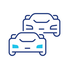 Obraz premium Race car icon. Transportation and motorsport line symbol. Color.