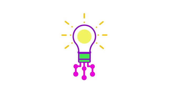 Innovative idea network concept connection icon animation isolated on white background
