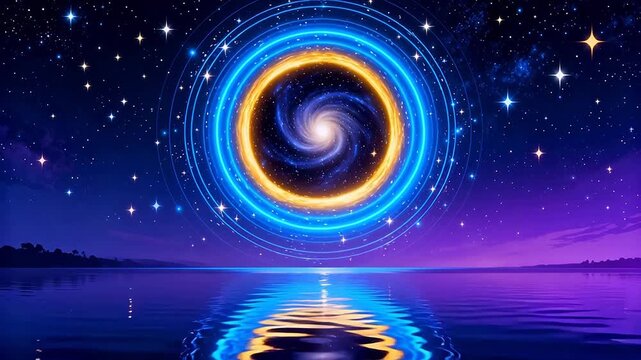 Galaxy in space with starry sky