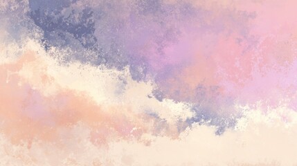 Obraz premium Pastel watercolor sky with soft clouds