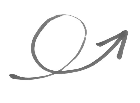 じんわりしたマーカーで描いた矢印10モノクロ