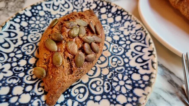 Delicious pastry art from a cozy cafe in autumn