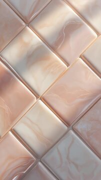 Pearlized ceramic tiles in geometric pattern