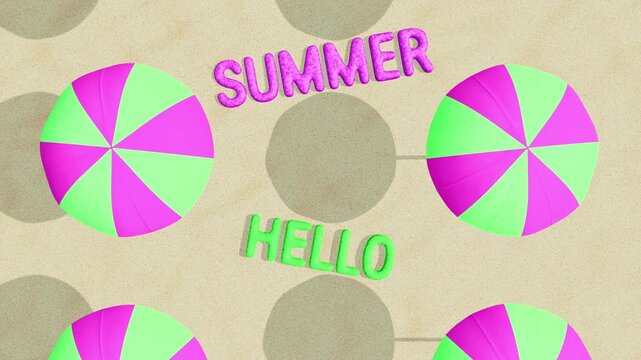 Hello Summer - text of letters on sand