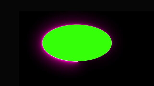Minimalist neon light border frames smooth oval track vector shapes over black. Creative graphic design presentation cards use a minimalist neon light border layout model file.