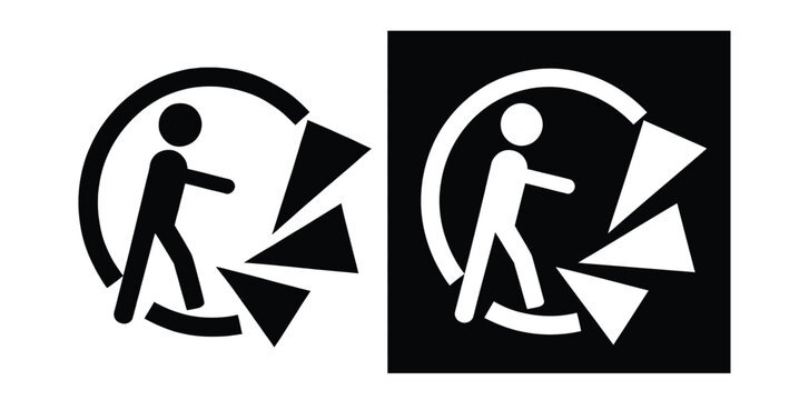 Triman, Sign Icon Set Featuring Black and White Recycling Symbols, Environmental Compliance, Sustainable Packaging Labels, Waste Sorting Marks, Eco-Friendly Design, and Professional Vector Design Conc