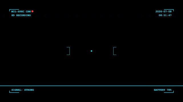 bodycam recording screen military cyan blue pitch ladder telemetry camera hud 4k