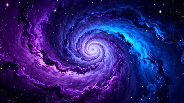 Galaxy spiral with stars
