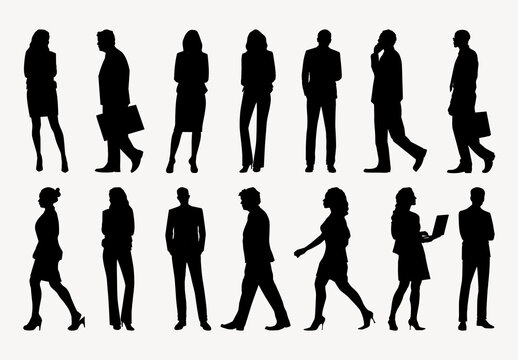Silhouettes Of Business Professionals Element Design Collection