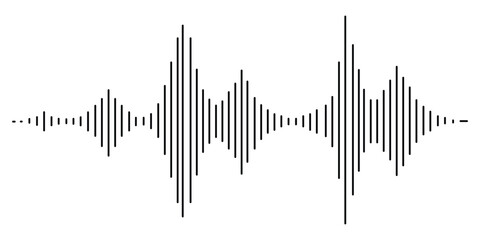 Obraz premium Sound Wave Silhouette On White Background Linear Graphic Representation