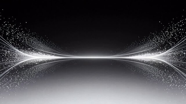 Abstract white light streaks on dark background
