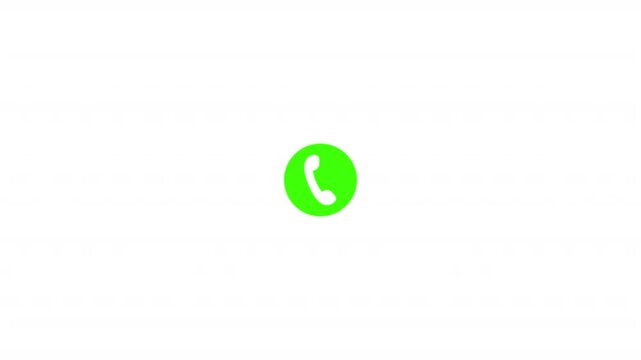 Incoming Call Screen Animation with Accept and Decline Option, Incoming call ring icon on 4K black background. 

