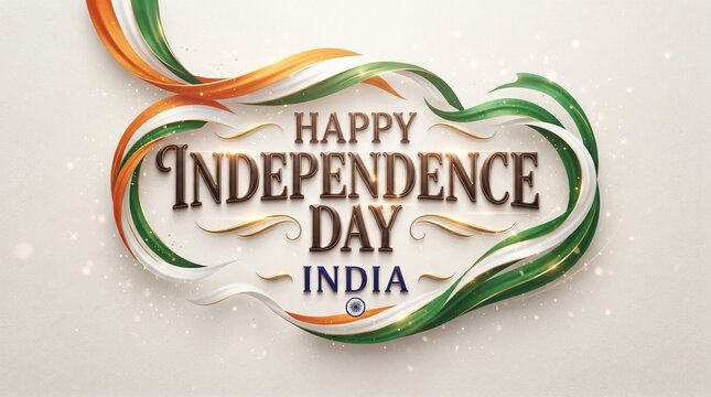 India Independence Day, Typography, Calligraphy, Text, India Independence, Post, Banner, Poster, Social Media Poster,