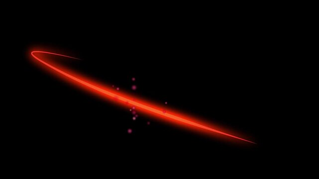 Anime Style Slash Effect Animation Set Red Neon Fire Sword Strike Black Background