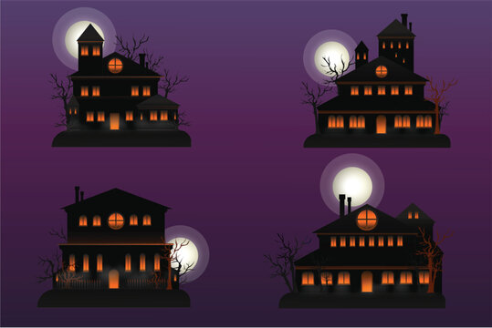 Haunted House Night Background