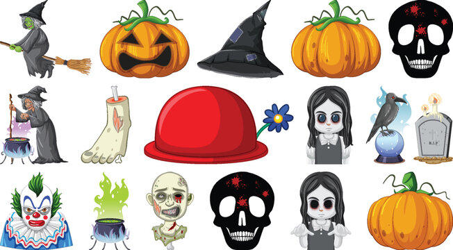 Halloween Icon Collection Set