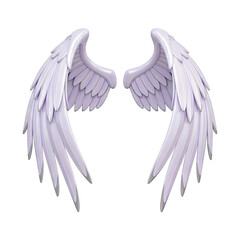 Fototapeta premium Pair of White Angel Wings Isolated on Transparent Background