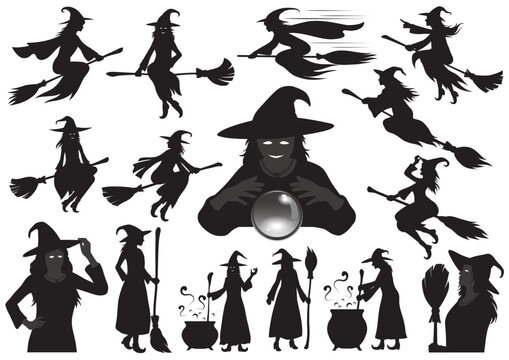 Flying Witch Silhouette Collection