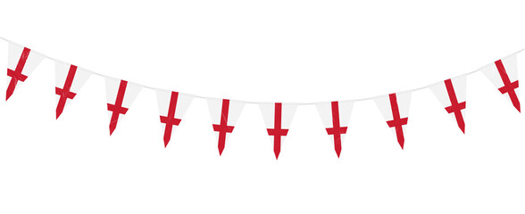 England national flag bunting, red and white cross pennant garland for St. George's Day or England sports event celebration © PHOTO N LIFE