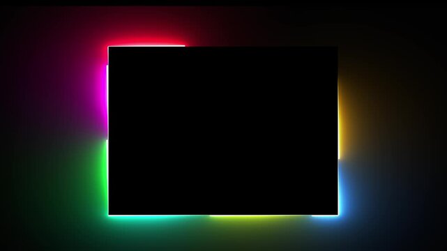 neon ractangle animation in black background