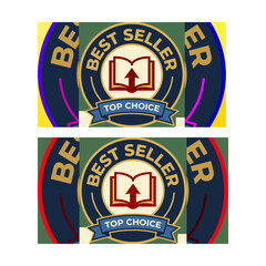 Fototapeta premium .Best Seller Top Choice Badge Vector Logo Collection with Open Book Emblem. 