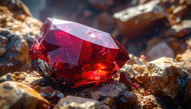 FeedioRealistic garnet mineral stone embedded in rock matrix macro geology photographyl2t3uDONE TOPAZartscale400x