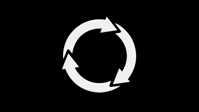 Refresh reload arrow indicators turn dual white looping vector lines on black. Mobile phone navigation app menus implement a refresh reload arrow indicator shortcut button.