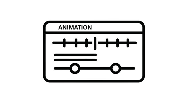 Animation software interface with timeline and keyframes