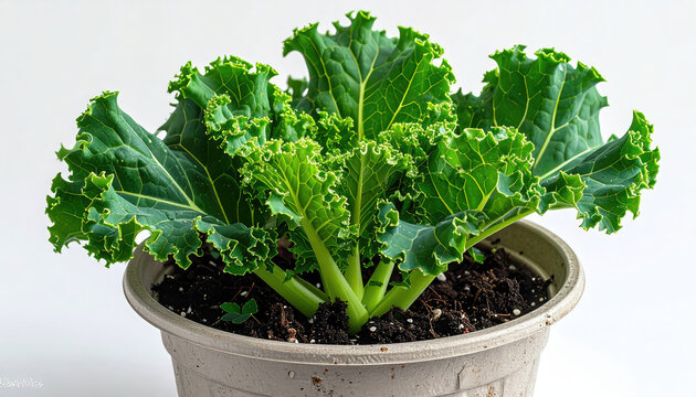 Healthy Kale Plant Growing in a Pot for Gardening and Nutrition