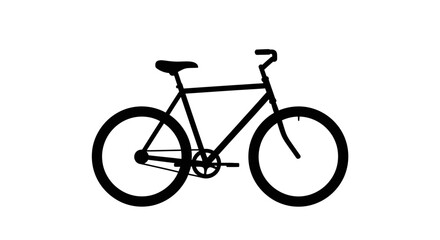 Obraz premium Bicycle Silhouette Against A White Background Minimalist Transportation Design