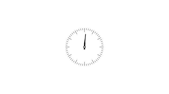 24 hours clock spinning animation on transparent background with alpha channel, Analog stopwatch clock rotation animation on white background.