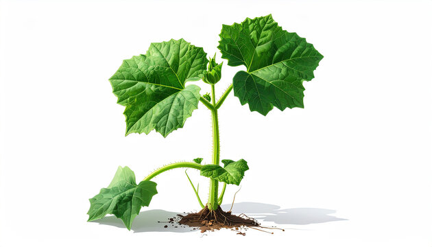 Young Plant Growing with Green Leaves and Soil in Natural Setting