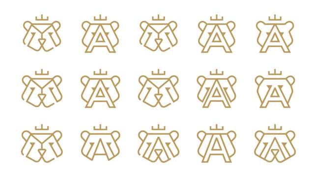 Multiple colorful letter A logos.