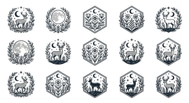Zodiac animal symbols icons set.