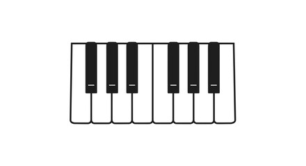 Fototapeta premium Piano keyboard keys in minimalist black and white style