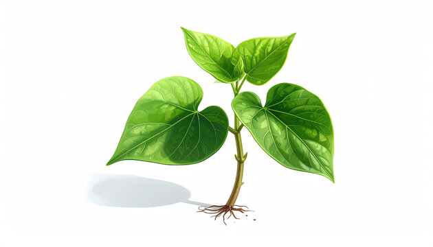 Young Plant with Green Leaves Growing in Soil