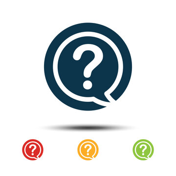Set Question Mark Icon Vector Template. Colorful Help Desk Icon Logo.