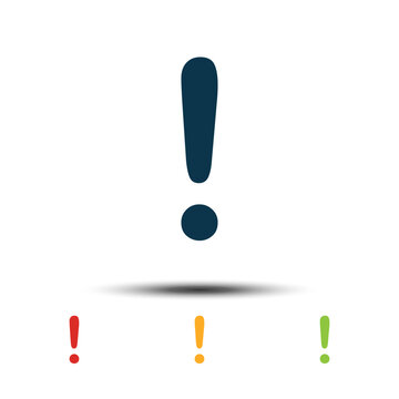 Colorful Set Exclamation Mark Icon Vector Logo Template