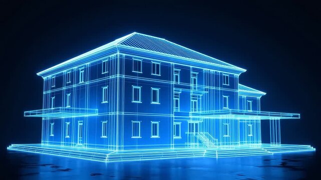 Blueprint Evolution: Building Rising from Wireframe