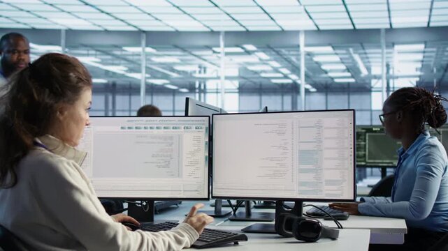 Team of admins performs a checkup to prolong data center electronics lifespan from an alternate angle, linking server room maintenance with system reliability.