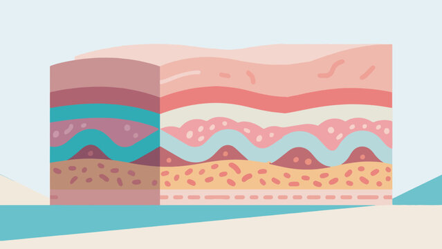 Educational Illustration Of Human Skin Layers Vector Design Template