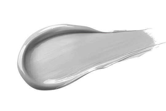 White cosmetic cream smear swatch, beauty product texture stroke. Skincare lotion sample, transparent background