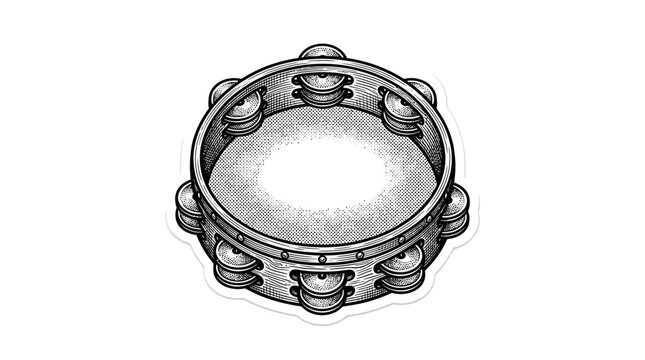 Detailed illustration of a tambourine instrument.