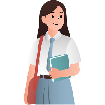 Indonesian Senior High School Uniform Illustration
