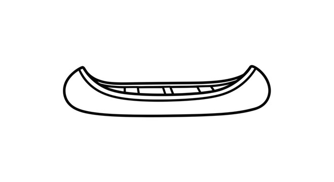 Minimalist canoe boat outline icon