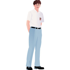 Fototapeta premium Indonesian Senior High School Uniform Illustration