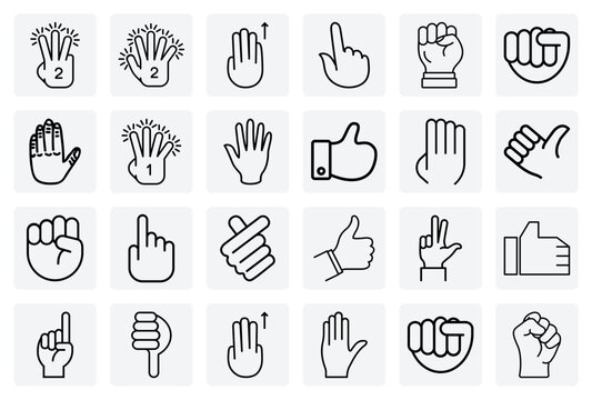 Finger Counting And Numeric Hand Gestures &ndash; One, Three, Four, And Five Fingers For Educational And Infographic Materials