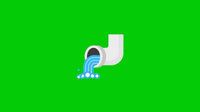 Looping animation of water flowing through a pipe or water channel, ideal for infrastructure and utility concepts.
