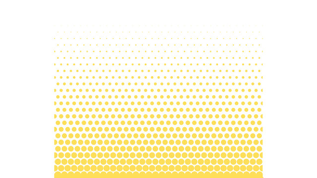 Yellow dots pattern on black background gradient design element yellow dots, isolated on transparent background