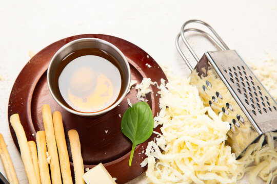 Table full of mediterranean appetizers or antipasto. Assorted Italian food set.